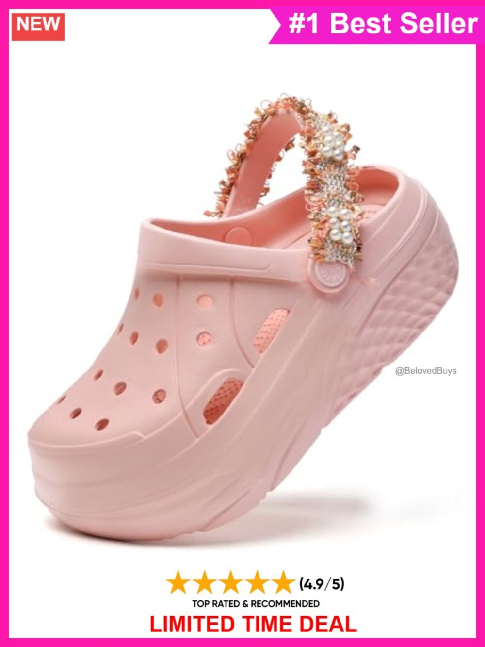 FLIOZY Women's Platform Clogs Mules Wedge Sandals Outdoor Beach Shoes